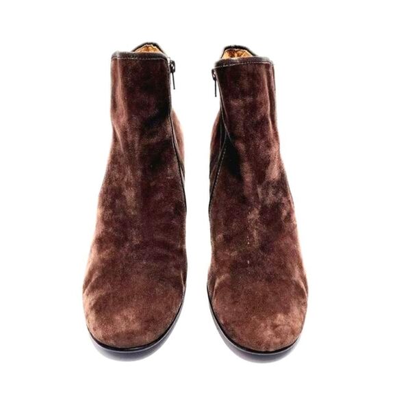 Sofft Ankle Boot Women’s Size 8 Wide Brown Suede Stiletto Heel Booties Shoe - Picture 4 of 8